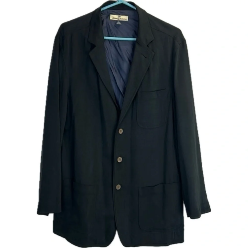 Tommy Bahama Men’s Silk Black Casual 3 Button Blazer Size M